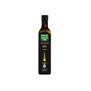 Aceite de Lino 1a presión en frío NaturGreen Bio, 250 ml.