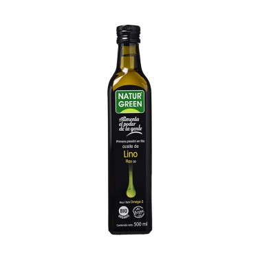 Aceite de Lino 1a presión en frío NaturGreen Bio, 500 ml.