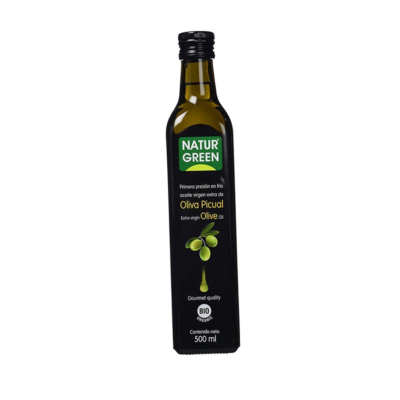 Aceite de Oliva Picual 1a presión en frío NaturGreen Bio, 500 ml.