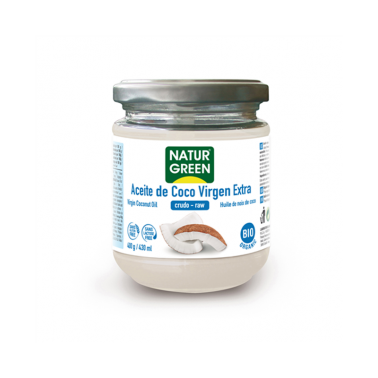 Aceite Virgen de Coco 1ª presión frío NaturGreen Bio, 400 gr.