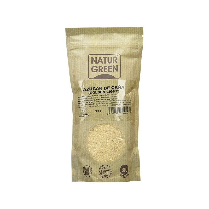 Azúcar de Caña Golden Light NaturGreen Bio, 500 gr.