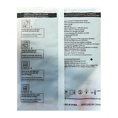 Mascarilla FFP2 NR CE0370 EN 149:2001 + A12009 NEGRA, 1 unidad