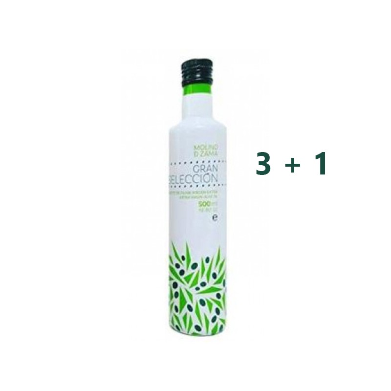 Aceite de Oliva Arbequina 3 + 1 Molino de Zama, 4 x 500 ml.