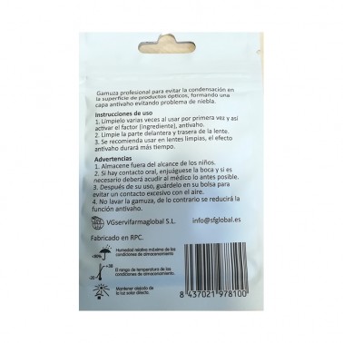 Gamuza Microfibra Anti-vaho SFG Clean, 1 un.