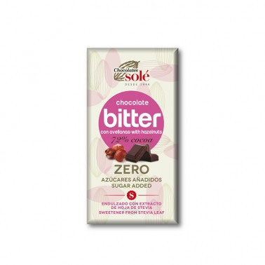 Chocolate Negro 72% con Avellanas y Stevia Chocolates Solé, 100 gr.