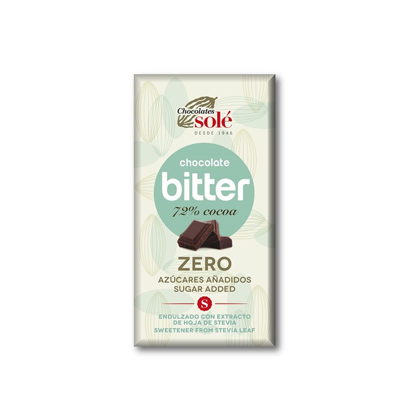 Chocolate Negro 72% con Stevia Chocolates Solé, 100 gr.