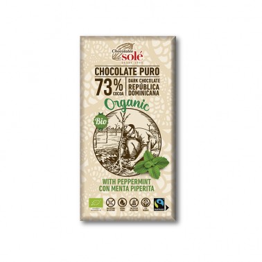 Chocolate Negro 73% con Menta Chocolates Solé, 100 gr.