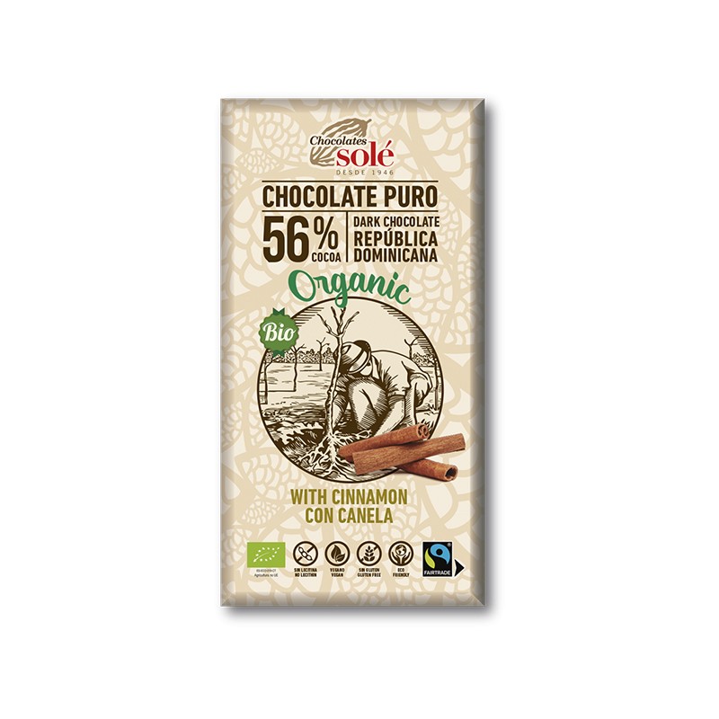 Chocolate Negro con Canela Chocolates Solé, 100 gr.