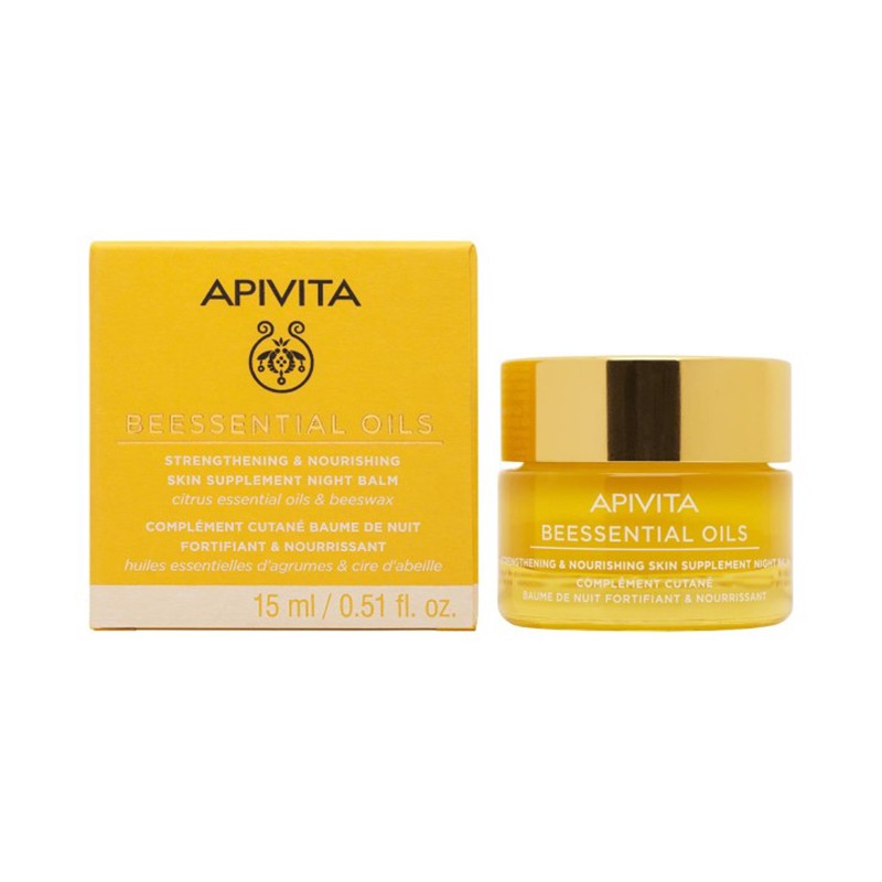 APIVITA Beessential Oils Bálsamo de Noche - Suplemento para la Piel Refuerza y Nutre, 15 ml.
