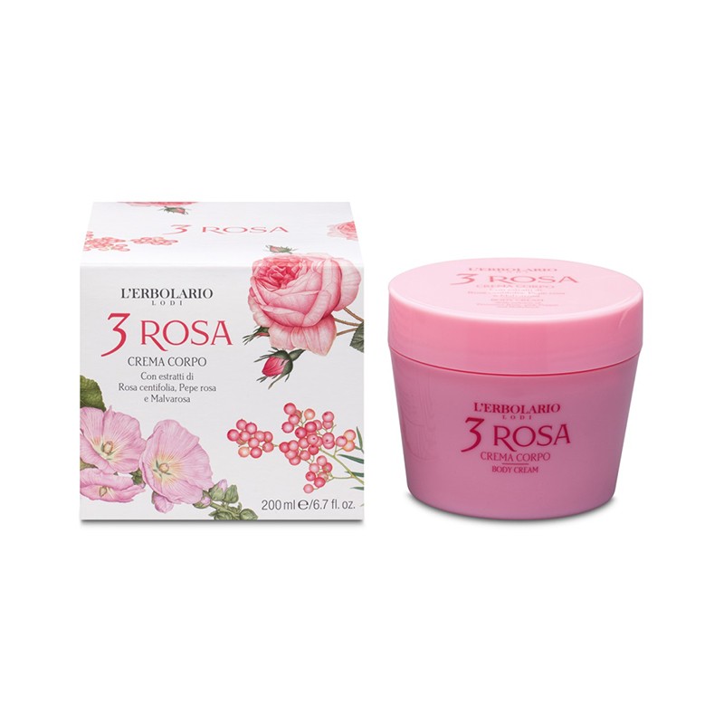3 Rosas Crema Corporal L´Erbolario, 200 ml.