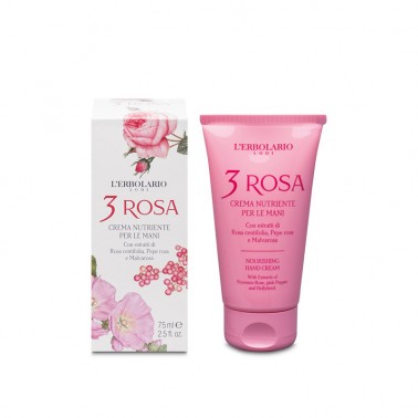 3 Rosas Crema de Manos Nutritiva L´Erbolario, 75 ml.